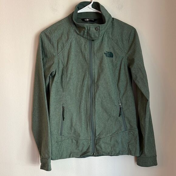 The North Face Women Calentito 2 Jacket Green Heather small Windwall Full-Zip - Picture 1 of 10